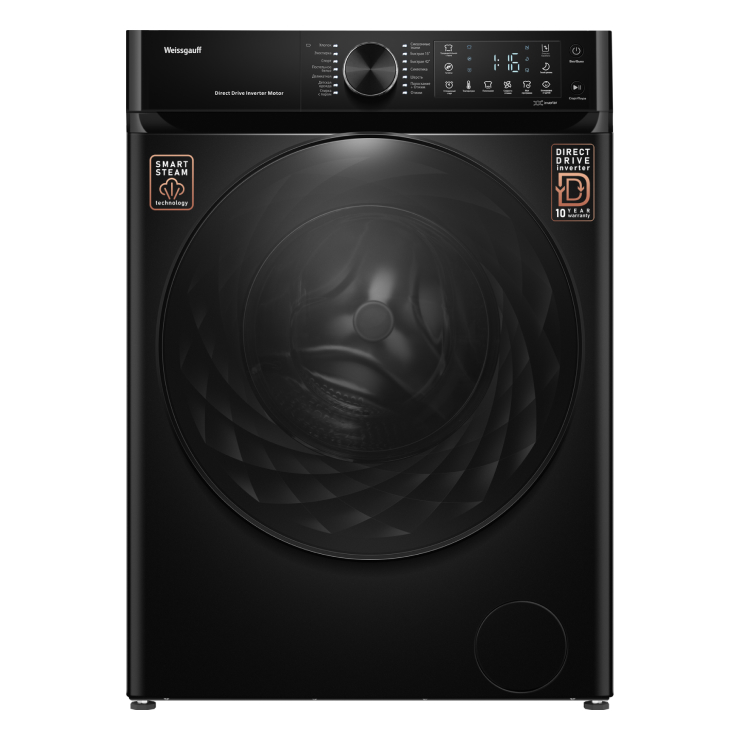 Weissgauff WM59411DirectDriveInverterSteamMattBlack- фото