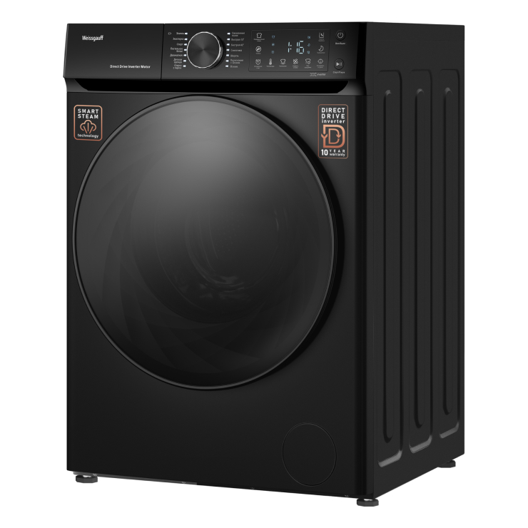 Weissgauff WM59411DirectDriveInverterSteamMattBlack- фото2